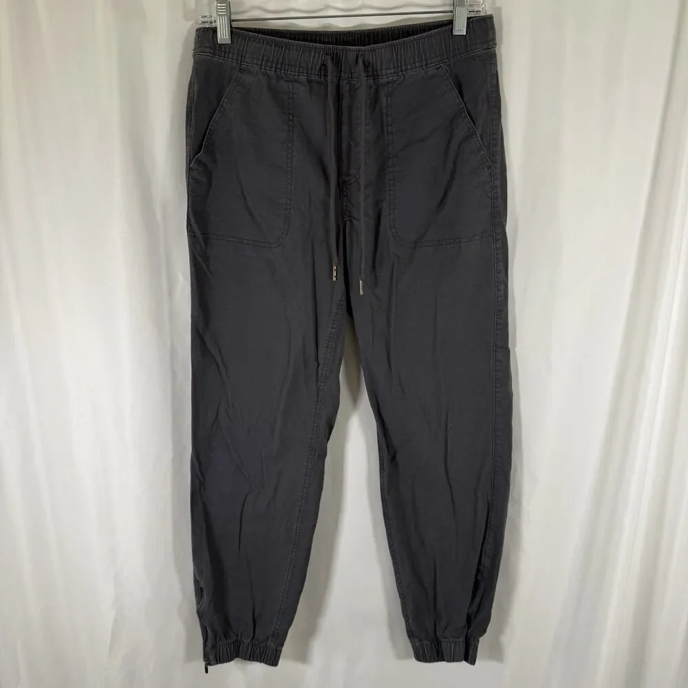 Eddie Bauer Joggers Women's 2 Grey Pull On Drawstring Mid Rise Cotton Blend